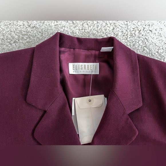 Liz Claiborne Burgundy Wool Jacket Blazer - Picture 8 of 8